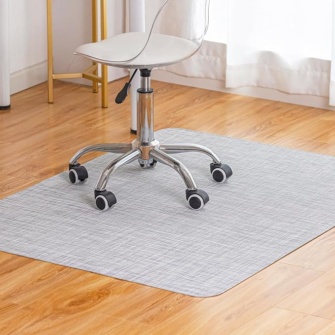 Baroyal Office Chair Mat for Hardwood Floor Under Desk Computer Rolling Chair Mat for Wood/Tile Floor Non-Slip Heavy Duty Desk Rug PVC Plastic Hard Floor Protector 48" x 60" (Mist)