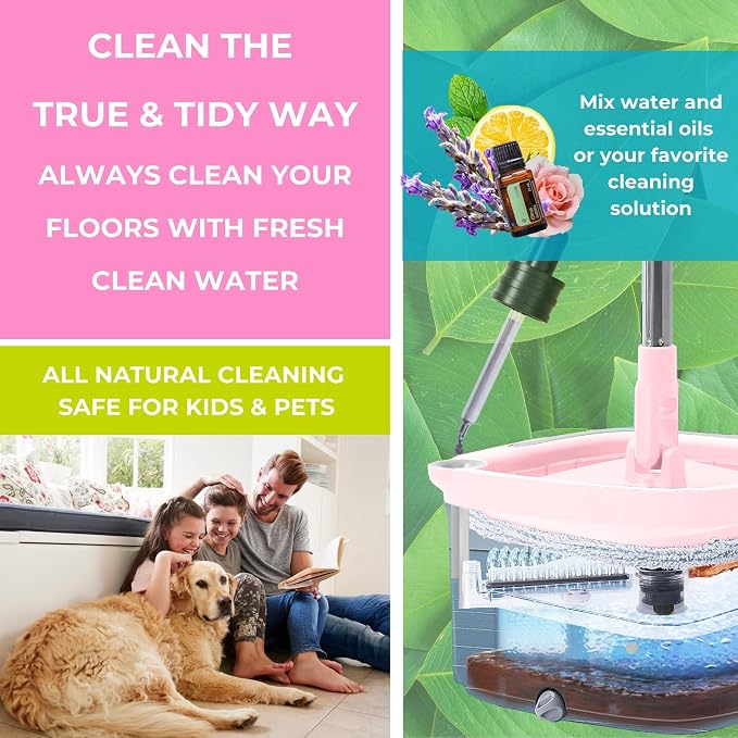 Heavy Duty Mop for Floor Cleaning Separates Clean from Dirty Water