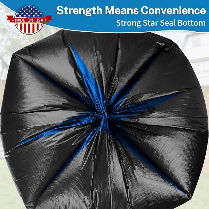 Heavy Duty Trash Bags 55-60 Gallon, Black - 150 Count Bulk Pack | 40" x 54" | Durable & Tear-Resistant Garbage Bags for Home, Commercial, Construction & Outdoor Use | Made in USA