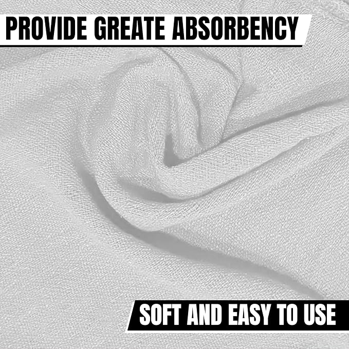 Premium White 100% Cotton Shop Rags Bulk, 150 Pack, 13”x14”, Reusable Lint Free Shop Towels, Commercial-Grade Cleaning Shop Cloths for Oil, Grease, Garage, Workshop, Industrial & Home Use