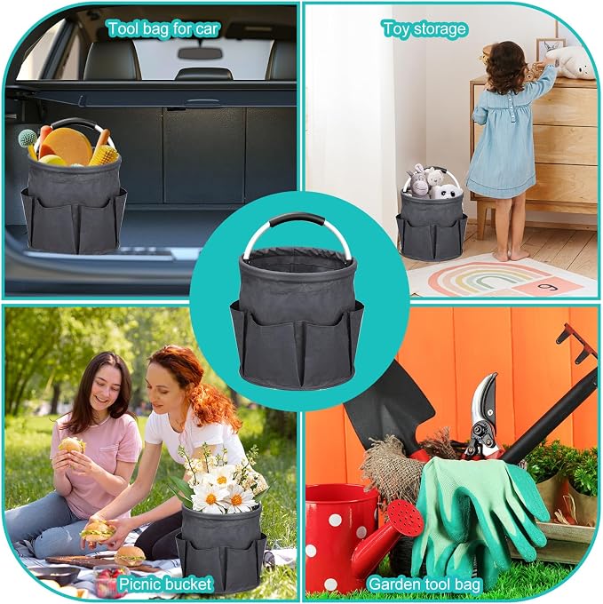 17L Cleaning Caddy for Cleaning Supplies with Handle,Cleaning Supplies Organizer Bucket for Home Garden