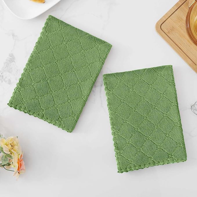 Homaxy Super Soft Absorbent 16 Pack Coral Velvet Dish Cloths, 10" x 20" | Fast Drying, Nonstick Oil, No Lint, Multi-Purpose, Microfiber Cleaning Cloth, Machine wash