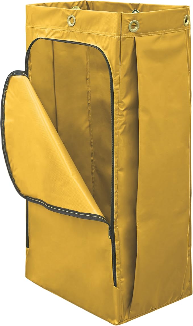 Rubbermaid Commercial High Capacity Vinyl Janitorial Cleaning Cart Bag Waste/Trash/Laundry/Linen Collection for Restraurant/Café/Office/School/Motel/Facility 34 Gallon Yellow