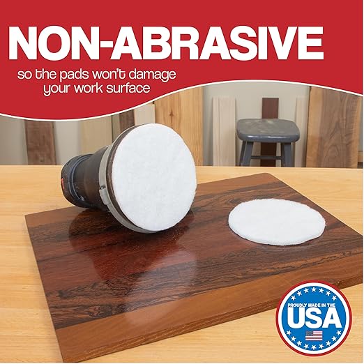 5 Inch Non Scratch Pad Hook & Loop Non Woven Discs White