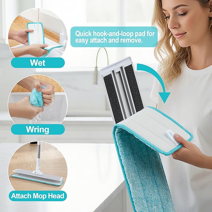 JOYMOOP 36 Inch Grey-White Commercial Dust Mop, Microfiber Dust Mop for Hardwood Floors, Heavy Duty Industrial Wet Dry Floor Mop with Telescopic Handle, Includes 5 Mop Pads
