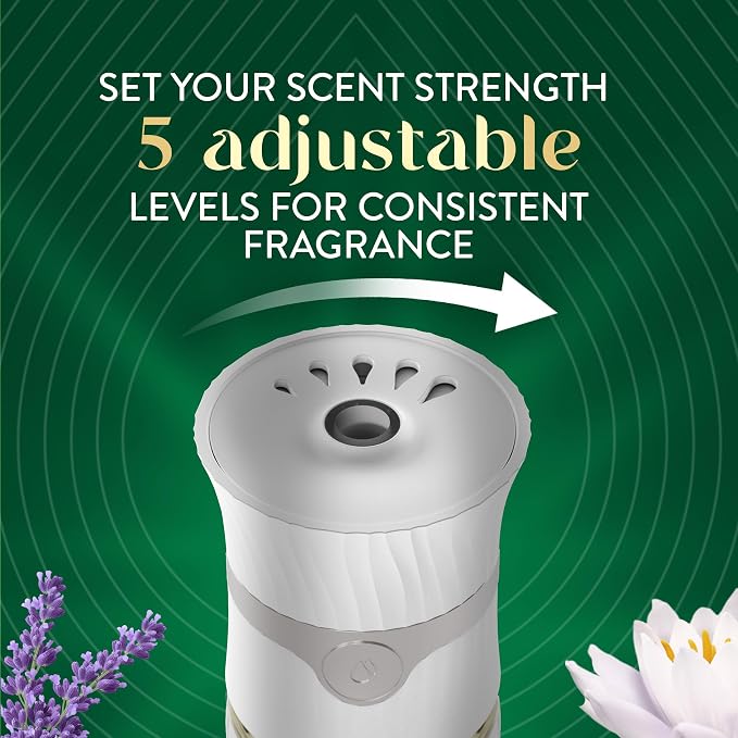 Air Wick Plug-In Scented Oil Refills, 4 Count, Lavender & Waterlily, Air Freshener, Essential Oils