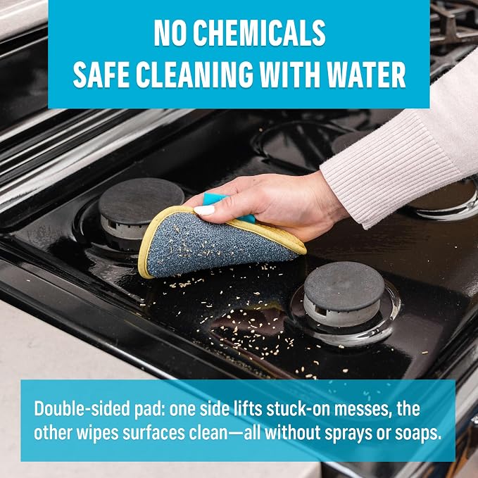 E-Cloth Washing Up Pad, Premium Microfiber Non-Scratch Kitchen Dish Scrubber Sponge, Ideal for Dish, Sink and Countertop Cleaning, 100 Wash Guarantee, Yellow, 2 Pack