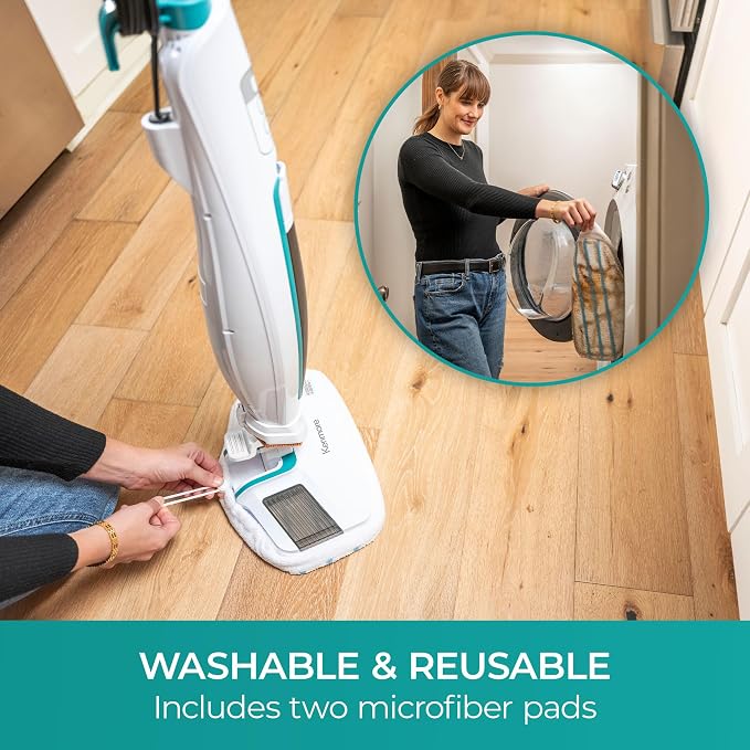 Kenmore S200 Series Steam Mop for Floor Cleaning | Easy Scrubber, 2pcs Washable Pads, 2 Modes, Quick-Heating, Lightweight for Hardwood and Tile - SM2060