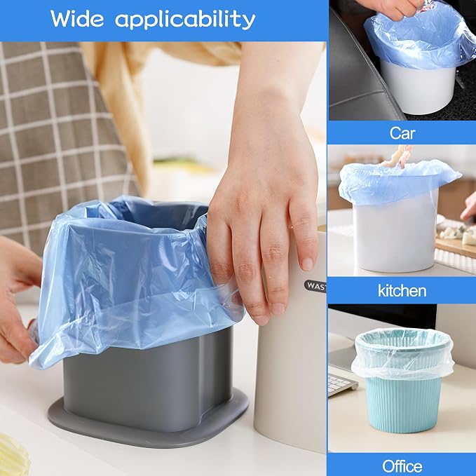 0.5 Gallon Mini Trash Bags, 300 Count Desktop Wastebasket Bin Liners, Small Plastic Bags for Home Office Kitchen, Blue