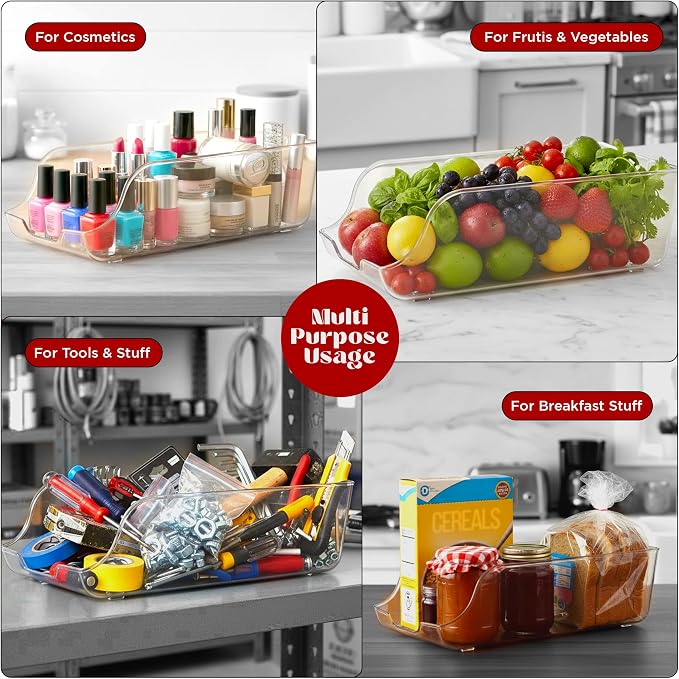 Utopia Kitchen Soda Can Organizer for Refrigerator & Pantry, 6 Pack, Clear | Durable Can Storage Organizer for Fridge & Kitchen Organization