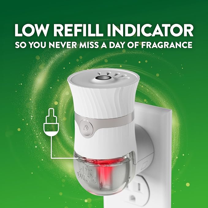 Air Wick Plug-In Scented Oil Refills, 4 Count, Morning Lily & White Flowers, Air Freshener, Essential Oils