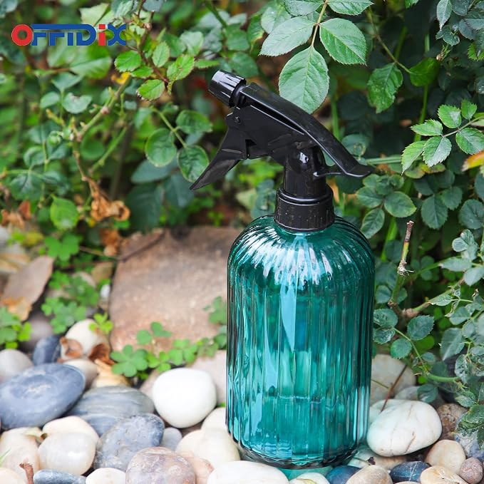 Glass Spray Bottle Blue Plant Mister Adjustable Nozzle for Plants 13.5 oz | Spray Misters Pressure Handheld 400 ml Vintage Fine Mist Garden Indoor Outdoor Work Cleaning Watering Can for Plant Lover