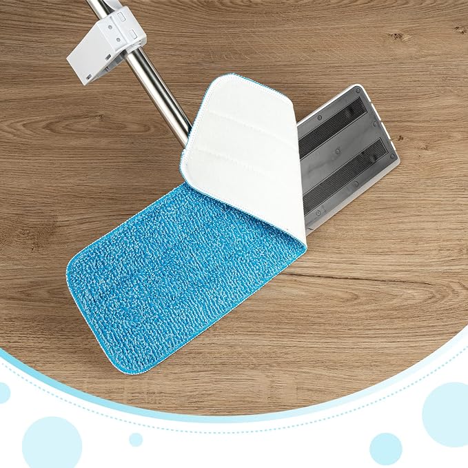 12Pack Microfiber Mop Pads, Reusable and Washable Spray Mop Pads, Blue | 18.5 x 6.3 Inch, Wet and Dry Household Mop Pad Replacement, Set of 12(Blue)