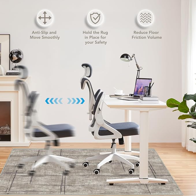 Office Chair Mat for Hardwood Floor&Tile Floor,48"X 60"-Khaki | Heavy Duty Desk Chair Mat for Hard Floors,Under Desk Rug for Rolling Computer Chair,Anti Slip,Low Pile Carpet Floor