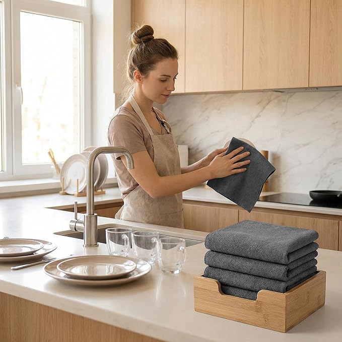 5 Pack Microfiber Cleaning Cloths (20x25cm) — Lightweight, Lint-Free & Streak-Free Towels for Delicate Surfaces, Electronics and Glass