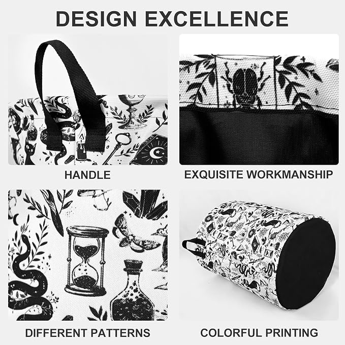 Goth Cat Laundry Basket Foldable Oxford Laundry Hamper With Handle For Room Bathroom Bedroom
