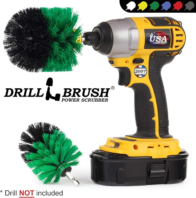 Drill Brush Household Cleaner - Kitchen Sink Scrub Brush - Frying Pan Brush | Drill Powered Kitchen Cleaning Supplies - Kitchen Scrubbing Accessories - Oven Cleaning Tool - Stovetop Scrubber Brushes