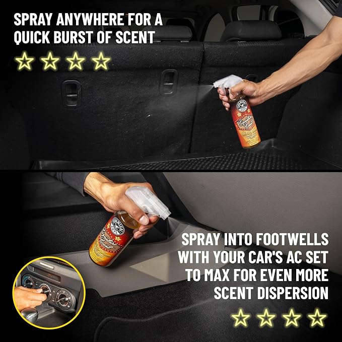 Chemical Guys AIR_069_1602 Signature Scent Premium Air Freshener and Odor Eliminator, Long-Lasting Scent, Great for Cars, Trucks, SUVs, RVs & More, 16 oz (2 Pack) | Smell of Success signature scent refreshes interiors while neutralizing odors, adjustab...