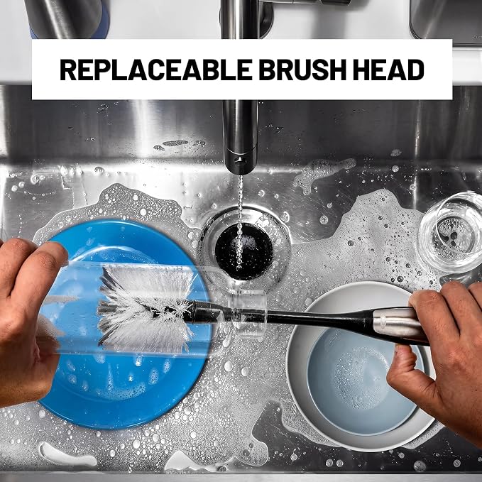 Bottle Brush Refill Heads for OXO Stainless Steel Bottle Brush Only, 4-Pack | Bottle Brush Replacement Head for Cleaning Water Bottles, Baby Bottles, Glassware, Mugs, Tumblers