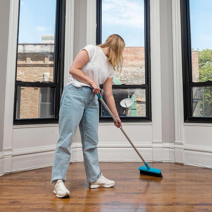 E-Cloth Easy-Click Mop w/ 4 Interchangeable Attachments, 1 Handle + 4 Tools | Broom Head, Dusting Head, Wet Mop, & Dry Dusting Pad Attachment, Home Cleaning Supplies, for Floor Cleaning, Wall, & Ceiling