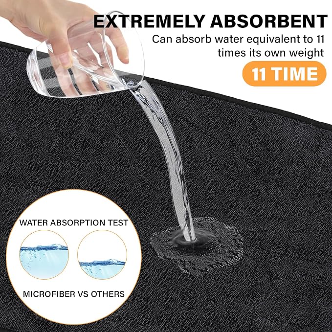 Shiny Shower Cleaning Cloth, Super Absorbent Bath Towels, Shower Doors Drying Towels, Streak Free Glass Window Car Mirror Microfiber Cleaning Cloths (1, 16"X24")
