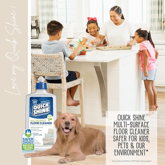 Quick Shine Multi-Action 11 Piece Interchangeable Spray Mop Kit w/Cleaner | Ultimate Gold All-In-One Pro Cleaning System, Lightweight Mop w/ Assorted Microfiber Pads & Triangular Attachmets