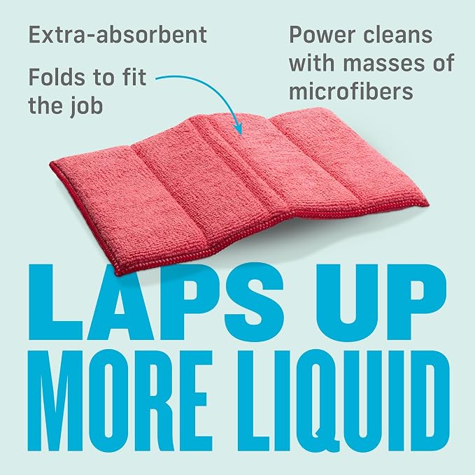 E-Cloth Reusable Paper Towels Microfiber Replacement Bundle – 4 General Purpose Cloths, 4 Glass & Polishing, 4 Wash & Wipe, Cleaning Pad, Kitchen Dynamo – Eco-Friendly, Streak-Free