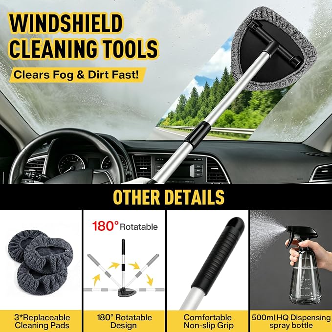 40 Pcs Car Detailing Kit Interior, Tote Includes Premium Drill Brush | Windshield Cleaning Tool Interior,Detailing Brushes Tire Brush Towels and Wheel Car Wash Kit for Cars, Trucks and Motorcycles