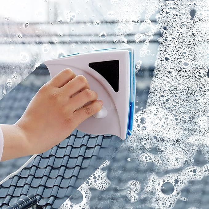 Double Side Magnetic Window Cleaner, Adjustable Magnetic Double Window Glass Wiper Glider Washing Brush Equipment Cleaner Wiper Tools for High-Rise and Car Glazed Window