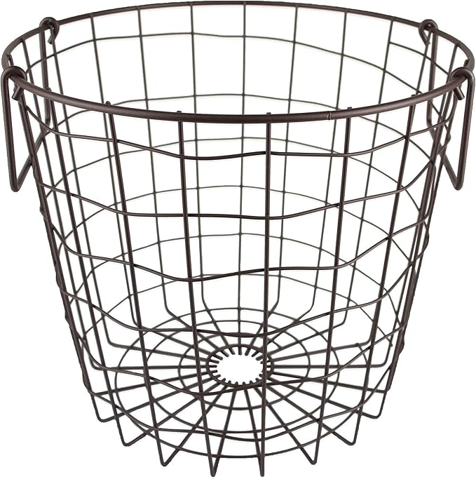 DII Metal Wire Utility Storage Bin, Small Round, 12x12x10, Bronze