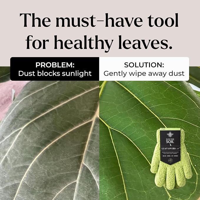 Microfiber Dusting Gloves for Plants, Premium Leaf Cleaning Gloves for Houseplants - Reusable, Lint Free