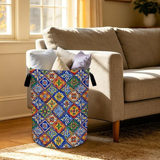 Bohemia Laundry Basket Foldable Oxford Laundry Hamper With Handle For Room Bathroom Bedroom