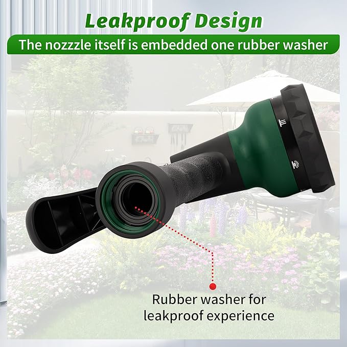 AUTOMAN Garden Hose Nozzle, 2 Pack Water Sprayer Nozzle with 7 Adjustable Watering Patterns,Slip Resistant Nozzle for Plants,Lawn,Washing Cars,Window Cleaning,Showering Pets & Outdoor Fun
