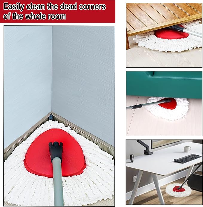 8 Pack Spin Mop Replacement Heads,100% Microfiber Mop Head,Deep Cleaning | Mop Heads Replacements Compatible with Cedar,360°Mop Replace Head for Floor Cleaning,Machine Washable & No Shedding