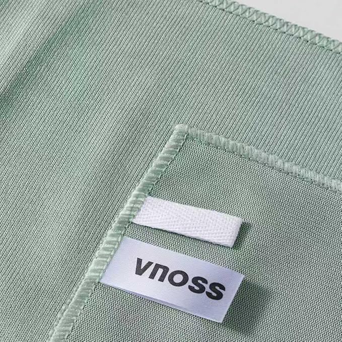 Microfiber Glass Cleaning Cloth 8 Pack, 16 Inch x 12 Inch, Lint Free Quickly Clean Window, Glasses, Windshields, Mirrors, and Stainless Steel, Green