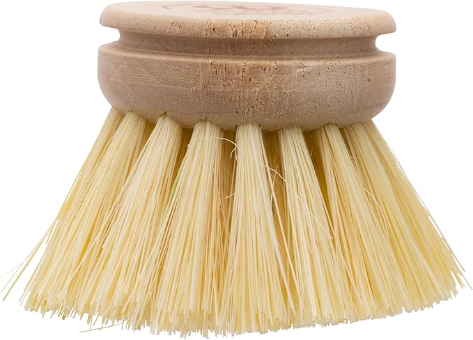 Redecker Dish Brush Set, Silicone Handle – Sand with Tampico & Horsehair Heads – Sustainable Cleaning System, Made in Germany