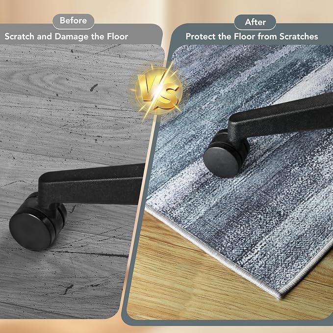 Office Chair Mat for Hardwood Floor&Tile Floor,36"X 48"-Abstract Dark Grey | Heavy Duty Desk Chair Mat for Hard Floors,Under Desk Rug for Rolling Computer Chair,Anti Slip,Low Pile Carpet Floor
