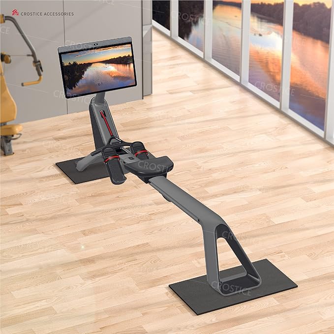 2-Piece Rowing Machine Mat Compatible with Peloton Row & Concept2 | 11.8 x 30 in x 2, 6mm rower mats, with waterproof cushioning, tailored for hardwood and carpet, easy-clean