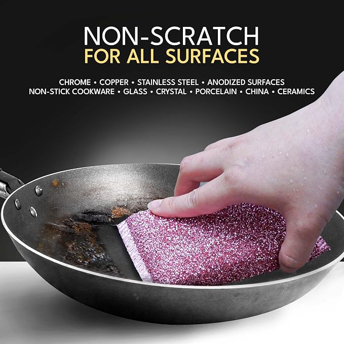 Dish Sponges for Kitchen (6 Pcs Pack) - Non Scratch Scrubbers for Cleaning Dishes - Reusable Dish Sponge Scrub Pads for Dishwashing & Washing - Household Scrubber Supplies & Tool for Pots, Pans, Sink