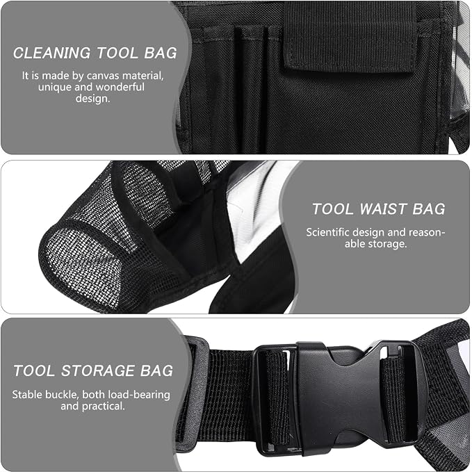 COHEALI Large Capacity Tool Waist Bag Multifunctional Cleaning and Repair Organizer Portable Tool Kit Belt Pouch for Housekeeping and Maintenance