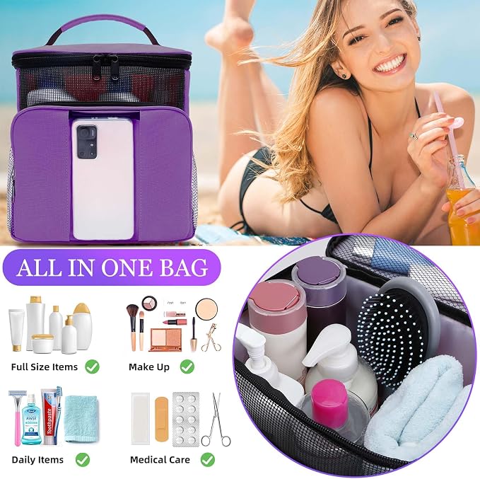 Dorm Room Essentials for College Students Girls Boys Guys, Shower Caddy | Travel Essentials Hanging Toiletry Bags for Traveling Women Men,Mesh Shower Caddies Portable for Camping,Gifts for Christmas