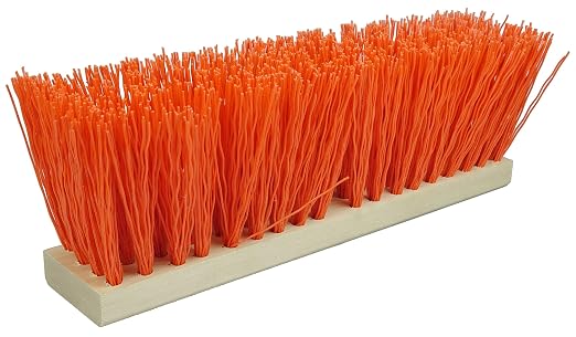 Weiler 42054 18" Street Broom, 5-1/4" Trim Length, Orange Polypropylene Fill, Made in the USA
