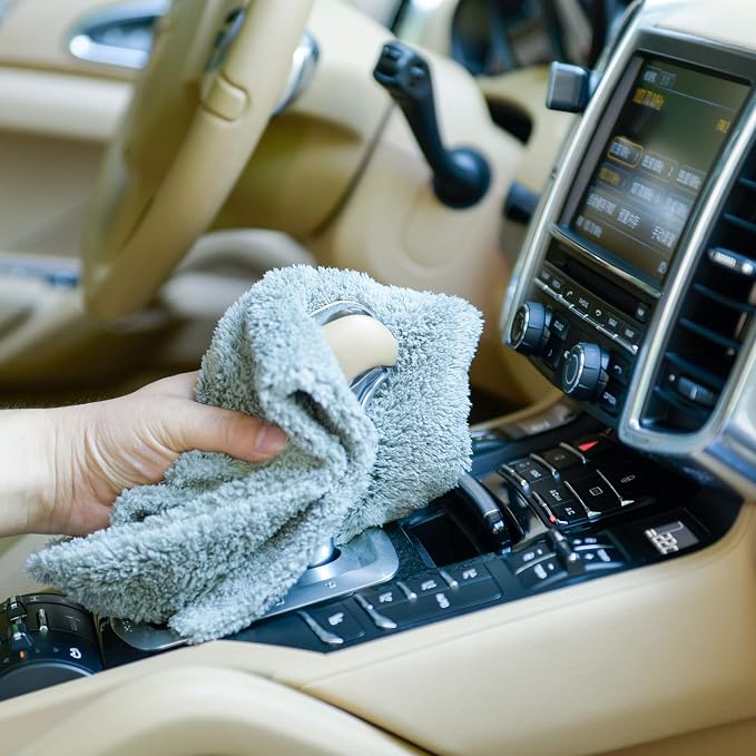 CARCAREZ Microfiber Towels for Cars, Car Drying Wash Detailing Towel with Plush Edgeless Microfiber Cloth (Grey)