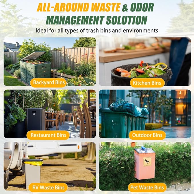 2.6lbs Trash Can Deodorizer, Garbage Odor Eliminator & Trash Odor Neutralizer, Long-Lasting Garbage Deodorizer for Indoor & Outdoor Dumpsters and Recycling Bins, Helps Keep Trash Bins Fresh & Clean