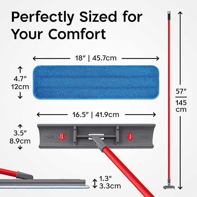 Tyroler MoppyShmoppy Heavy Duty Floor Squeegee for Concrete Floors 16.5" | | Squeegee for Floor with 55" 4-Part Handle | Squeegees Broom for Floors | Squeegee Mop for Tile, Garage and Patio