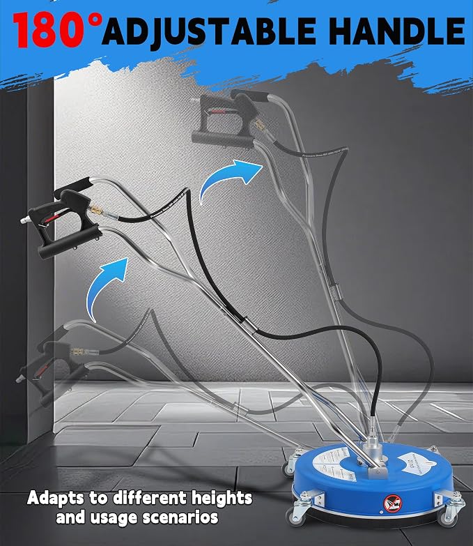 M MINGLE 20” Pressure Washer Surface Cleaner, 4500 PSI | Surface Cleaner Power Washing, Pressure Washer Accessories for Driveways, Concretes, Patios, Sidewalks