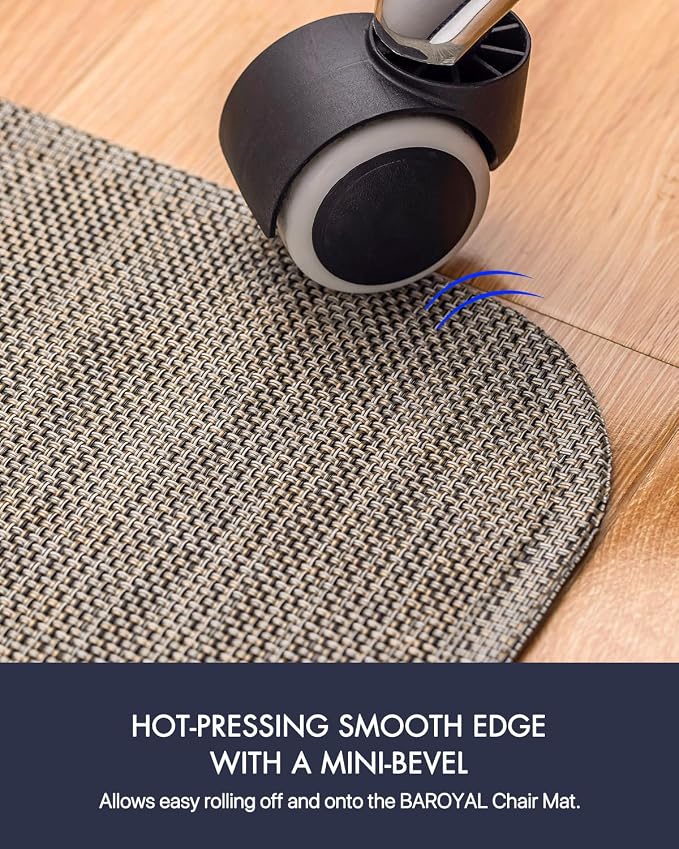 Baroyal Office Chair Mat for Hardwood Floor Under Desk Computer Rolling Chair Mat for Wood/Tile Floor Non-Slip Heavy Duty Desk Rug PVC Plastic Hard Floor Protector 36" x 48" (Soapstone)