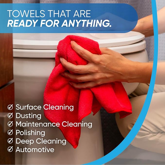 Microfiber Wholesale 16" x 16" All Purpose Towels - 50 Pack - Reusable Wash Cloths, Dust, Kitchen, Car, Shop Rags for Cleaning (Green)