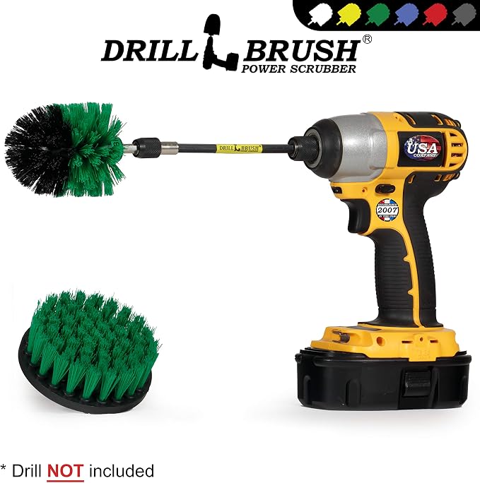 Drill Brush Kitchen Accessories - Oven Scrubber Brush Set - Household Brush | Kitchen Cleaning Extension Kit - Kitchen Sink Hard Water Remover - Kitchen Cleaning Supplies - Countertop Cleaning Brush