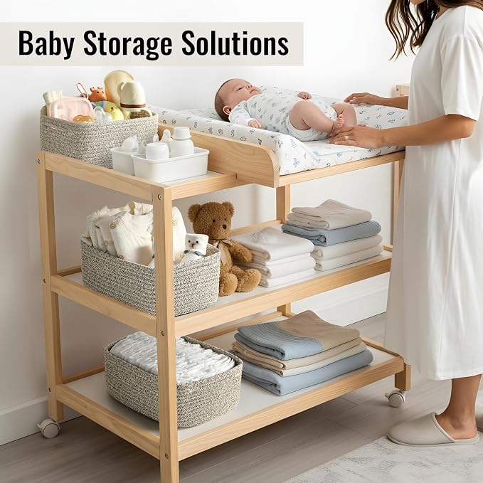 8 Pack Small Storage Baskets for Organizing, Woven Rope Bins for Bathroom, Closet, Shelf Organizer, Cute Cube Decorative Box for Towels, Baby Nursery, Toys, Gift Empty Baskets - 11.5"x7.5"x4.7"-Brown